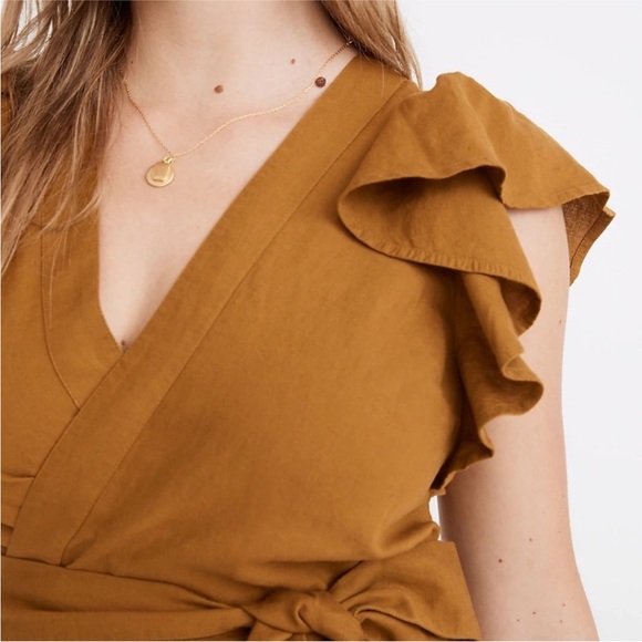 Madewell Ruffle-Sleeve Wrap Dress - Picture 4 of 7